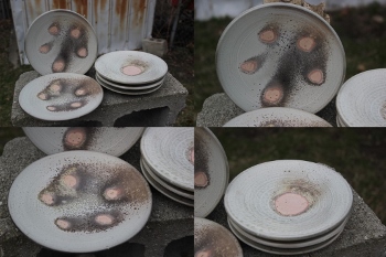 Soda Fired 7in Side Plate Salt, soda and wood fired white stoneware 2020